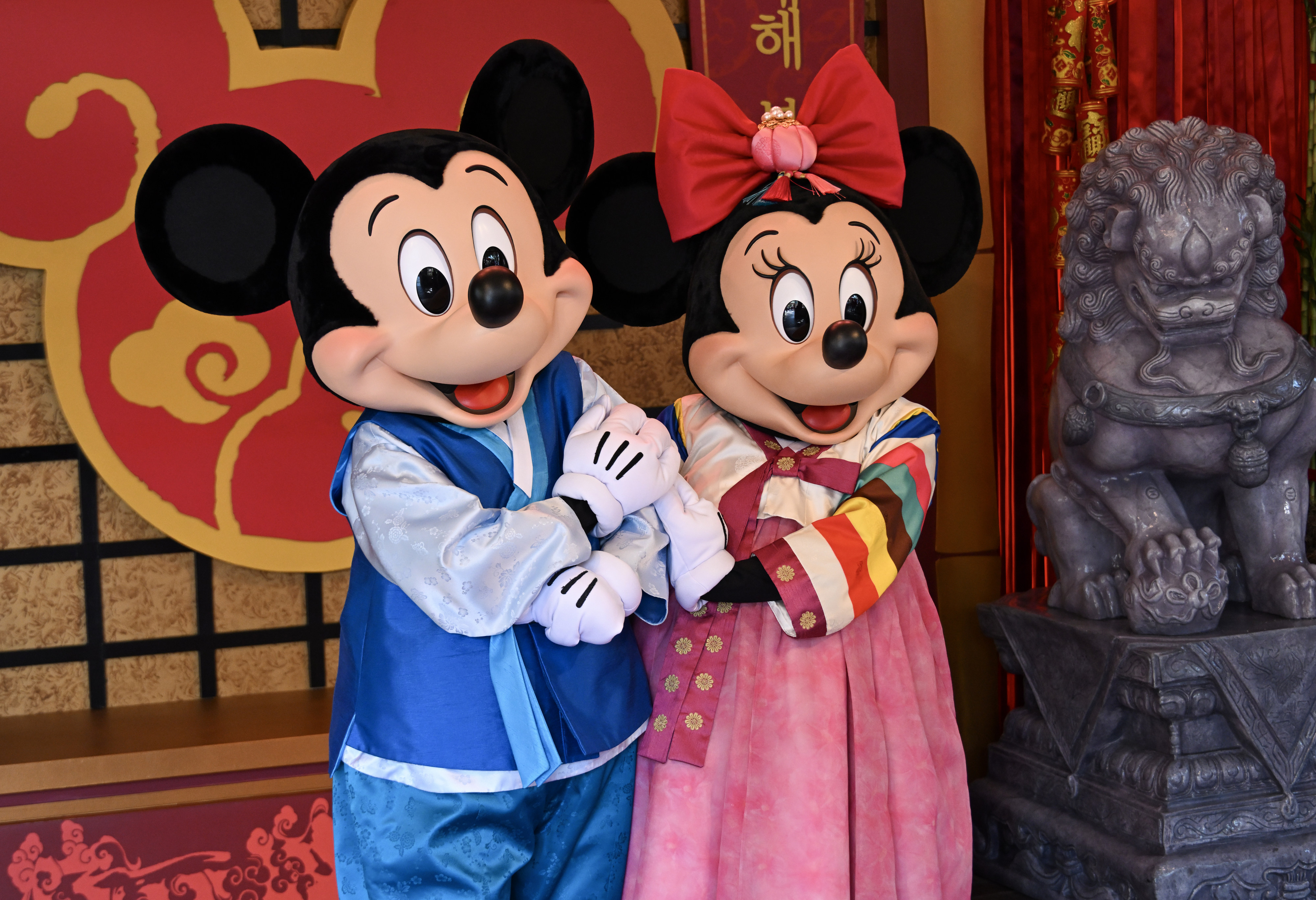 Mickey Mouse and Minnie Mouse during Disney California Adventureâs Lunar...