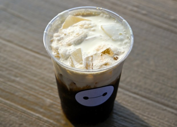 Almond Cold Brew with orange cold foam available at Aunt Cass Cafe in San Fransokyo Square during Disney California Adventure's Lunar New Year celebration in Anaheim, CA, on Friday, January 23, 2026. They are celebrating The Year of the Horse January 23 through February 22, 2026. (Photo by Jeff Gritchen, Orange County Register/SCNG)