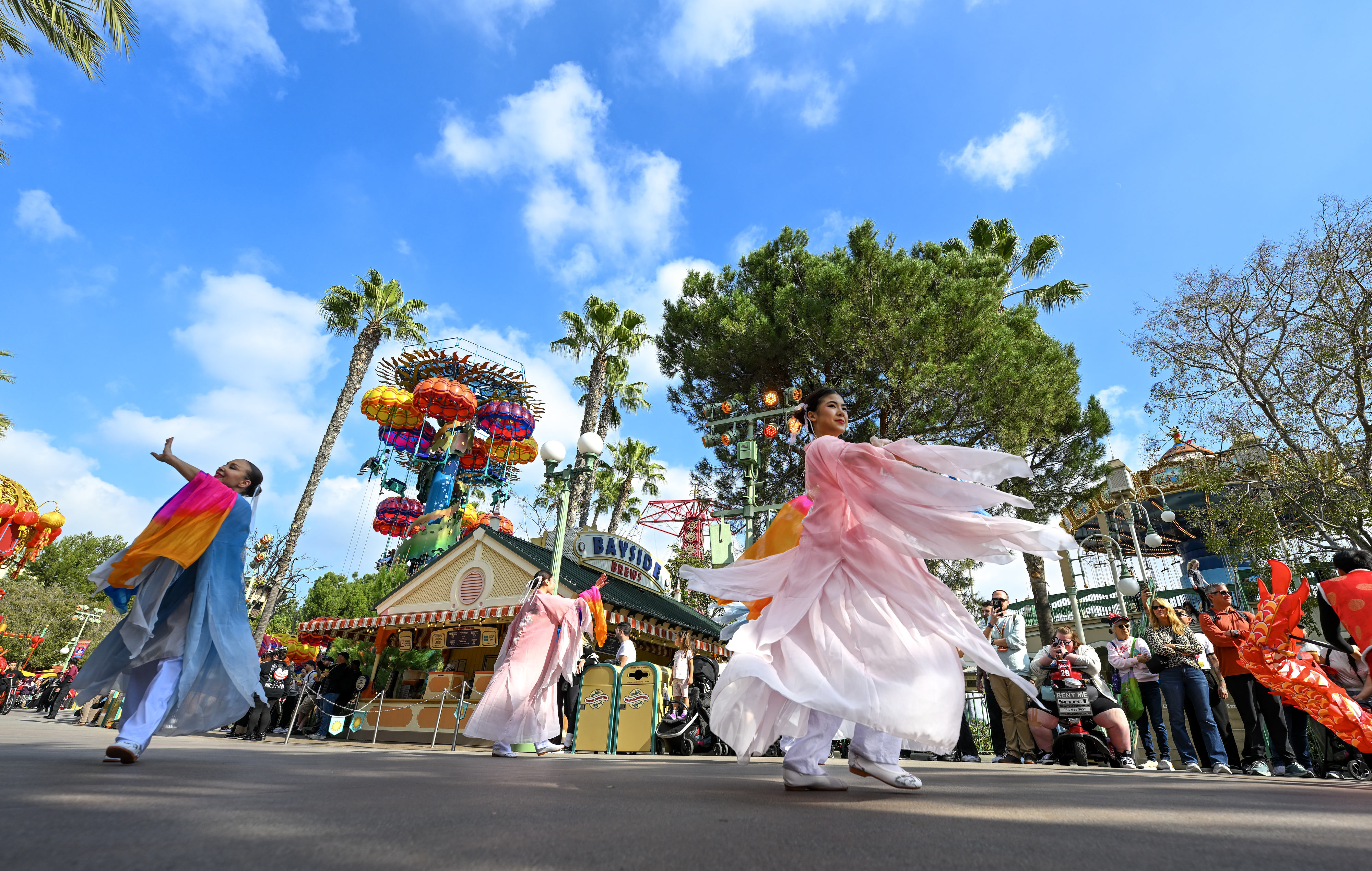 Mulan’s Lunar New Year Procession head through Paradise Pier during...