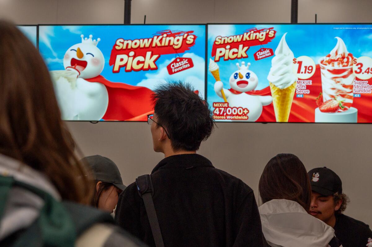 Customers patronize a new boba shop