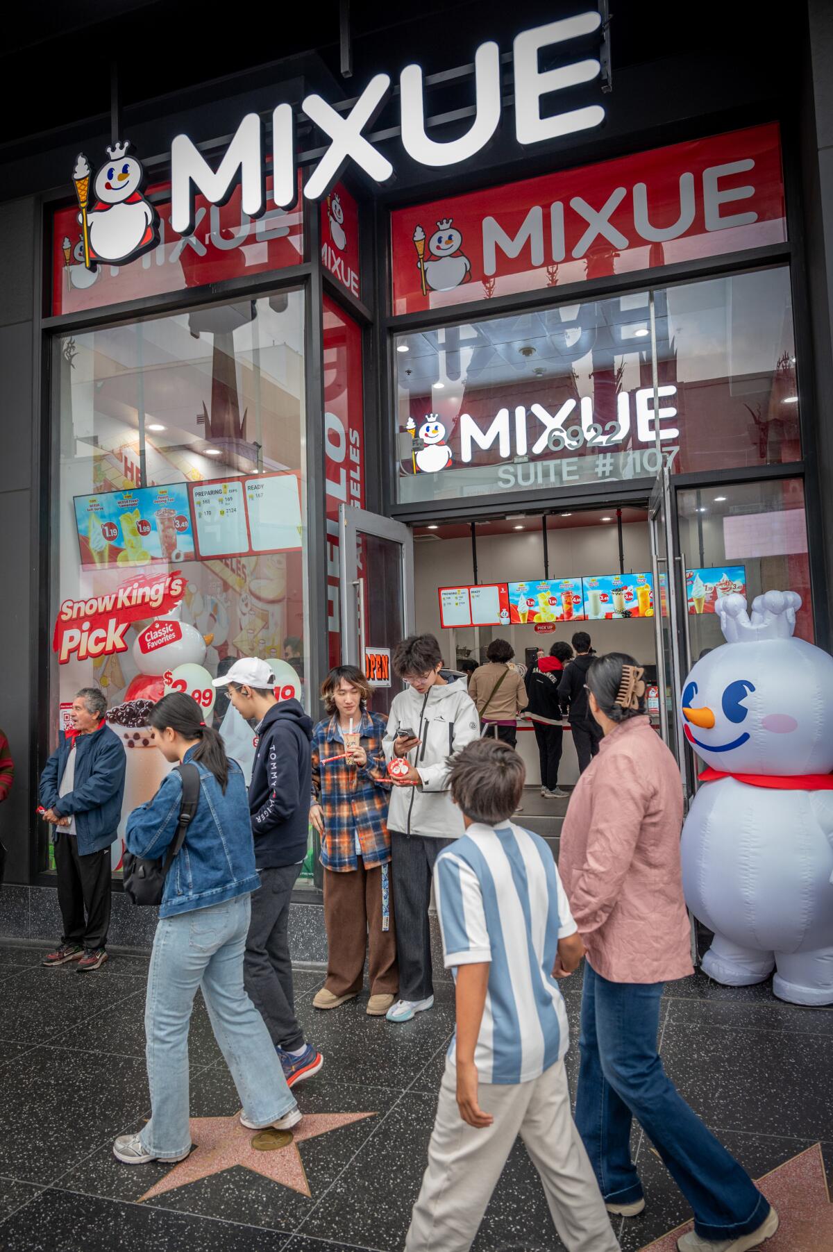 Customers patronize a new boba shop