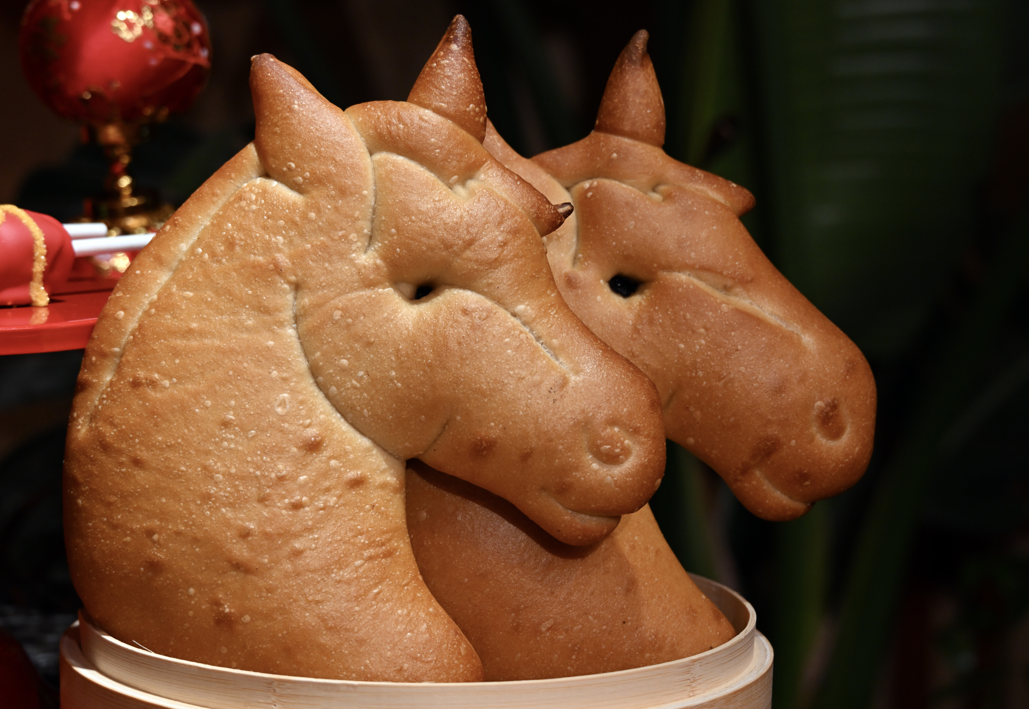 Horse head-shaped sourdough bread during Disney California Adventureâs Lunar New...