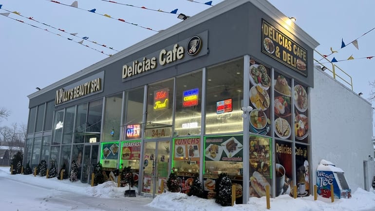 Delicias Café in West Hempstead remained open despite the storm...