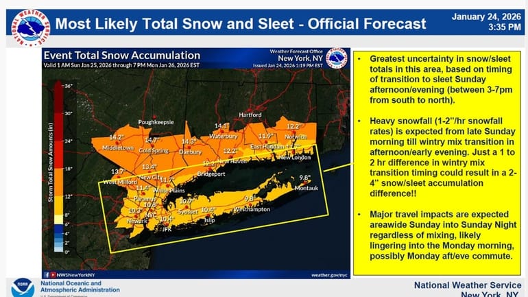 Snow is expected to accumulate at a rate of multiple...