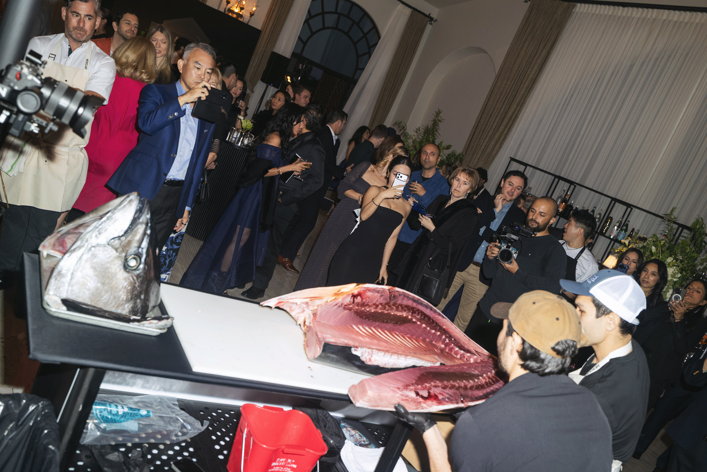 Blake and Mica Ito from Riviera Seafood carving up a...