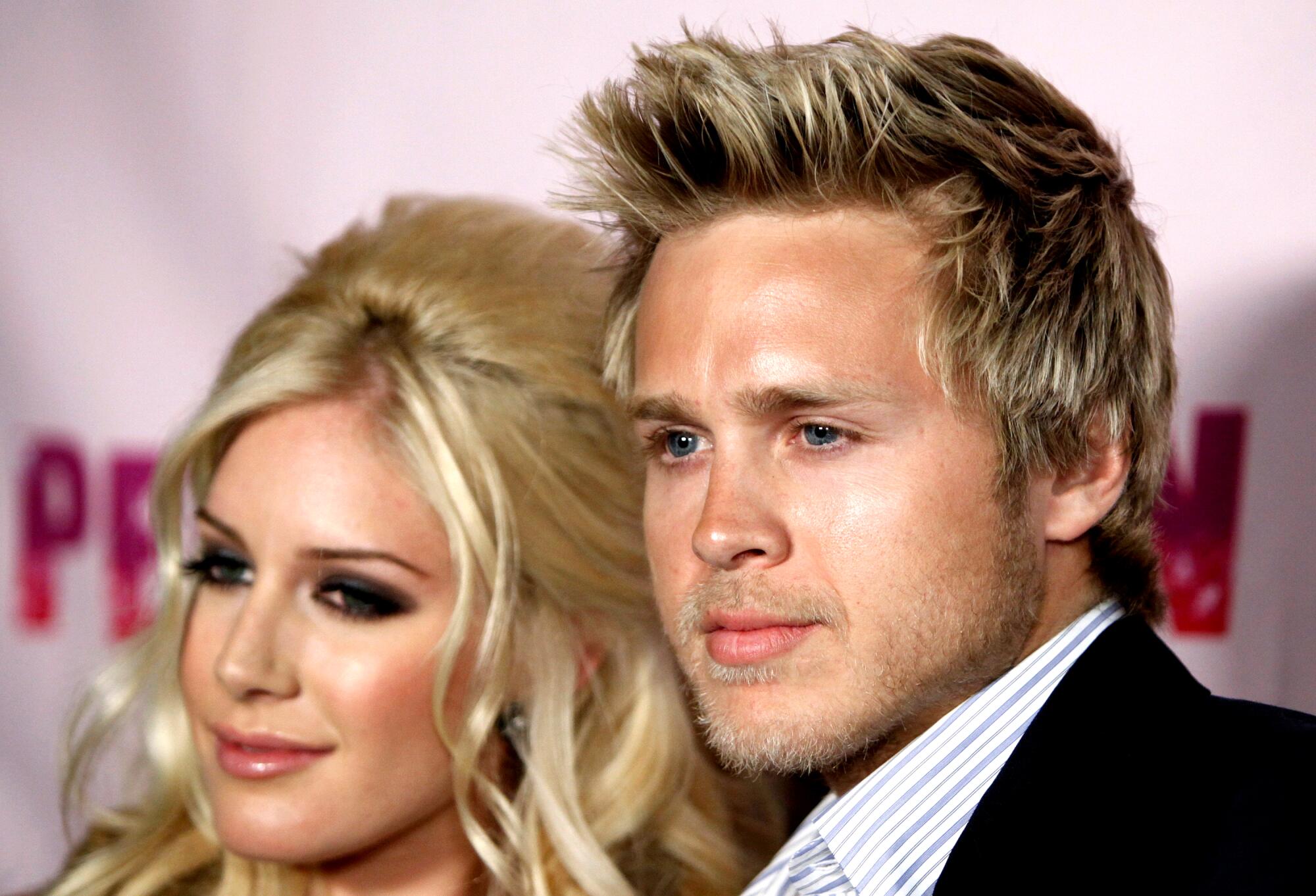 Heidi Montag and Spencer Pratt in 2009 at Perez Hilton's 31st birthday party in West Hollywood. 