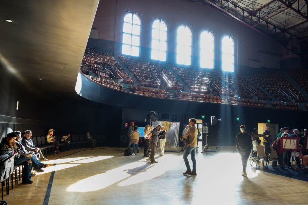 Sunlight streams through the windows as visitors tour the Henry J. Kaiser Center for the Arts following a ribbon-cutting ceremony with Oakland Mayor Barbara Lee in Oakland, Calif., on Saturday, Jan. 24, 2026. (Ray Chavez/Bay Area News Group)