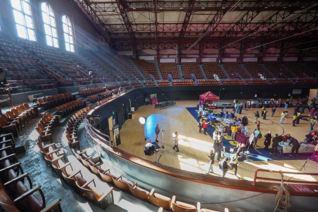 Visitors tour the Henry J. Kaiser Center for the Arts after a ribbon-cutting ceremony with Oakland Mayor Barbara Lee in Oakland, Calif., on Saturday, Jan. 24, 2026. (Ray Chavez/Bay Area News Group)