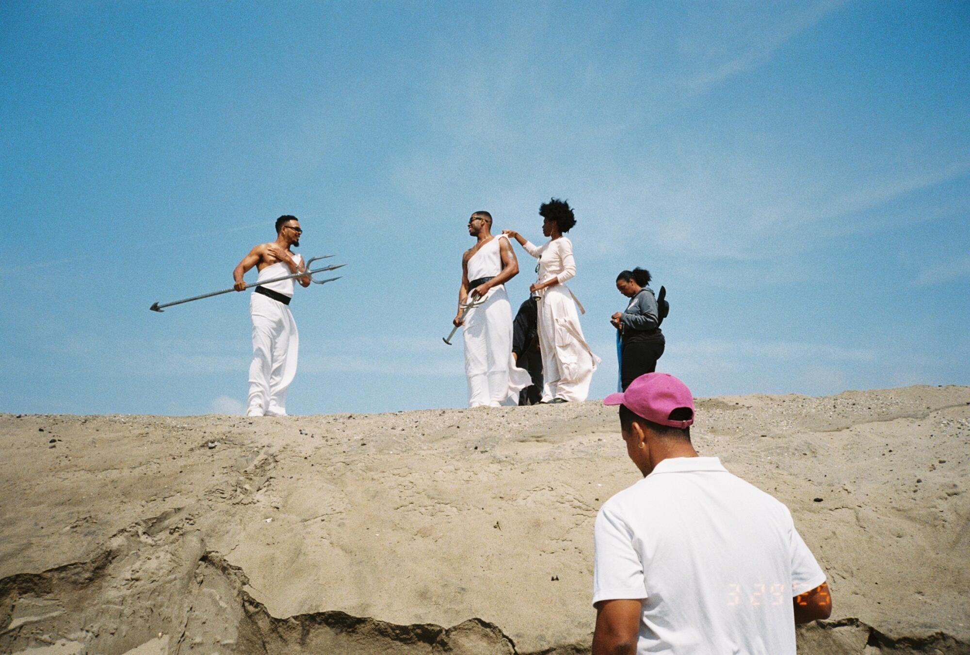 Filming at the beach