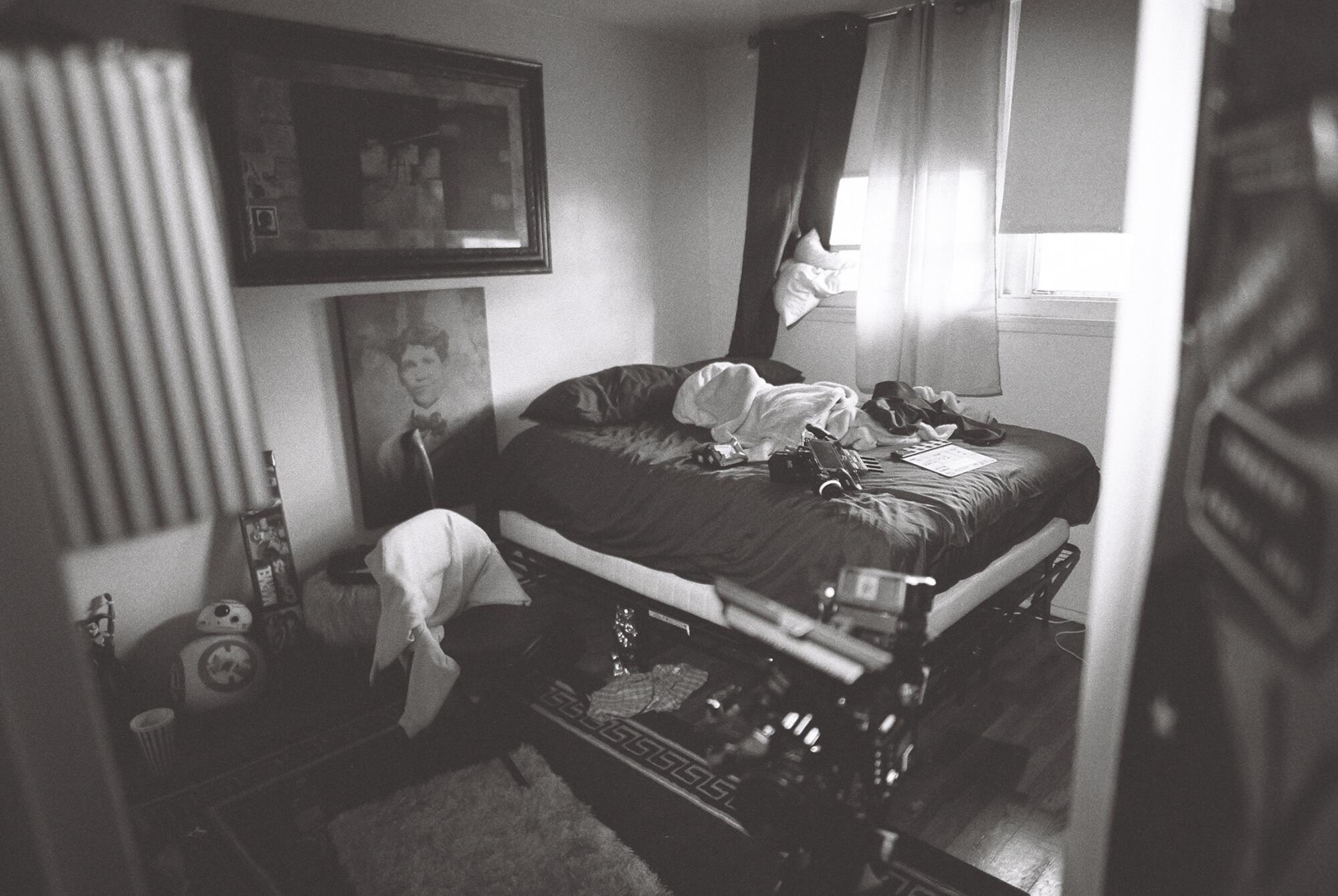 Inside one of the rooms on set