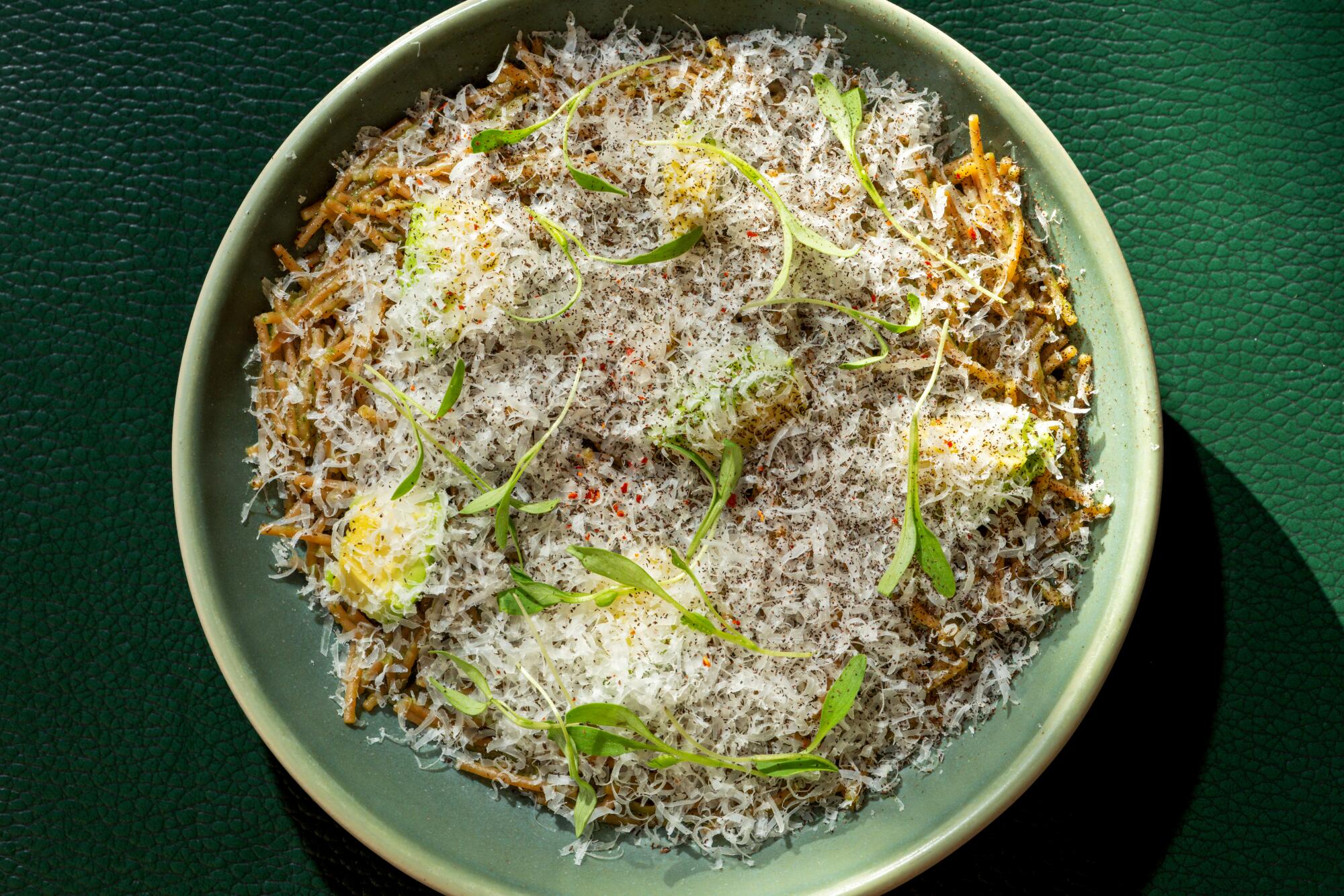Fideo verde (toasted vermicelli noodles) at Broken Spanish Comedor in Culver City.
