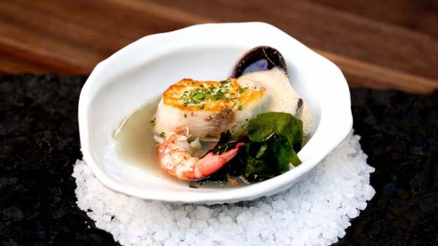 Tide Pools Hiramasa on the refreshed Napa Rose menu at Disney's Grand Californian Hotel. (Courtesy of Disneyland)