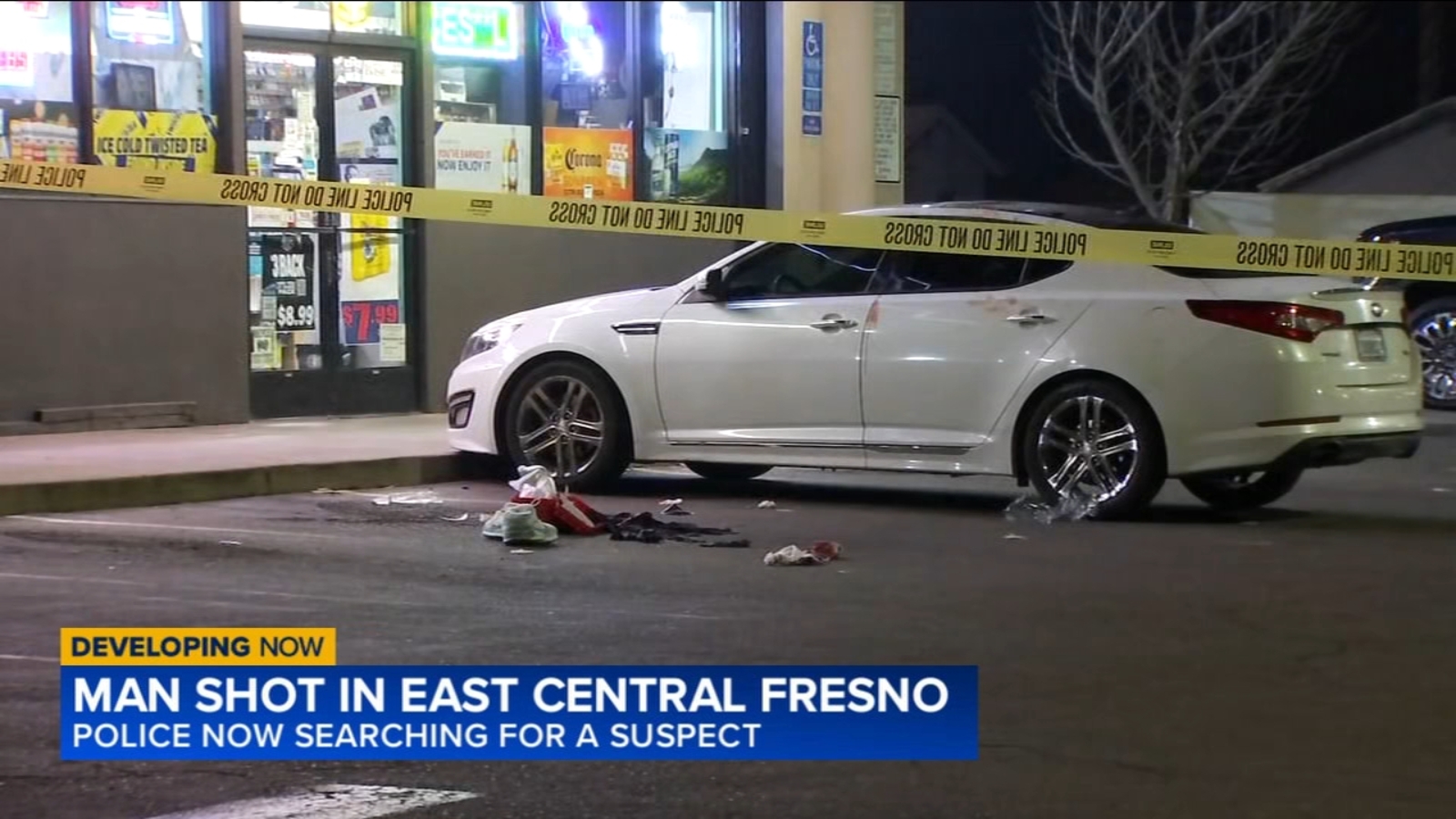 Young man hospitalized and suspect at large following Fresno shooting, police say