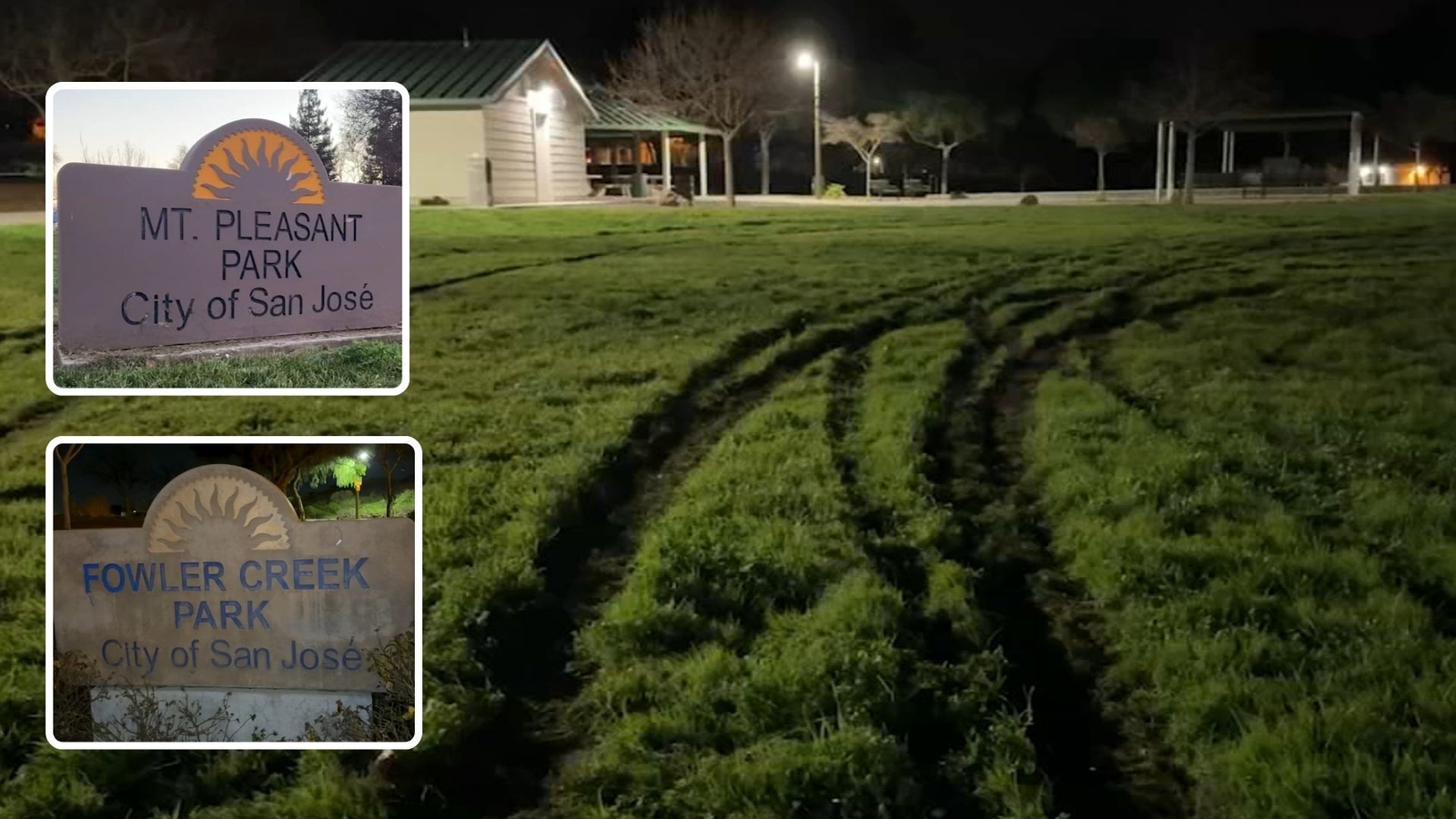 Fowler Creek and Mount Pleasant parks in San Jose could need more than $10,000 in repairs after vandal ruins grass