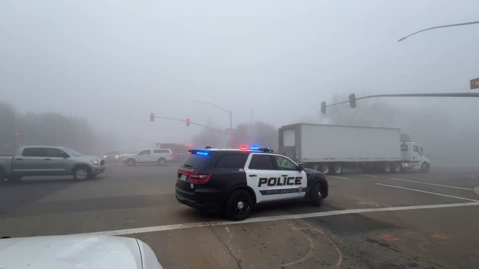 Teen injured in fog-related crash with truck in Clovis, police say
