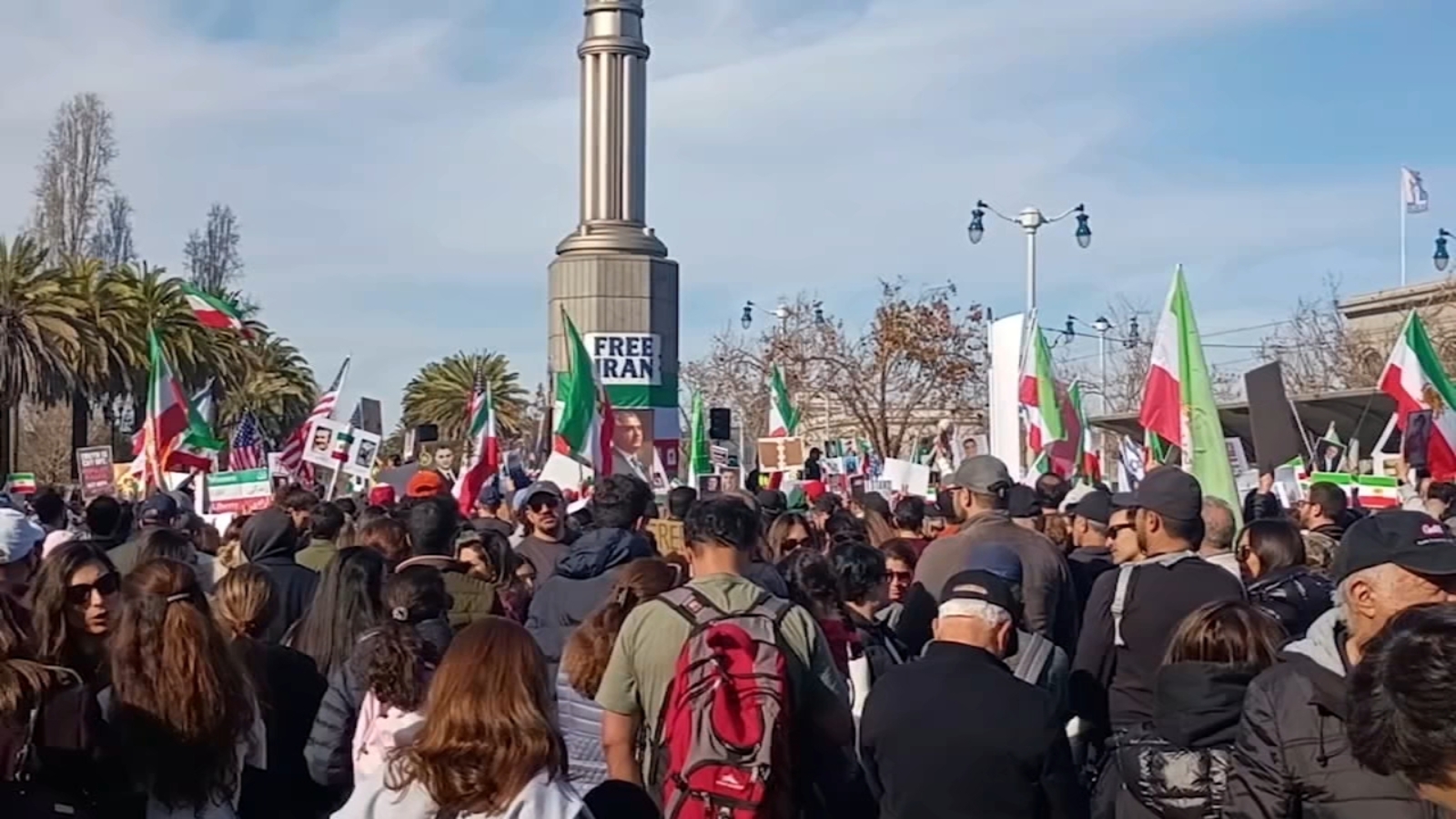 Protestors in San Francisco demand regime change in Iran while honoring the thousands of lives lost