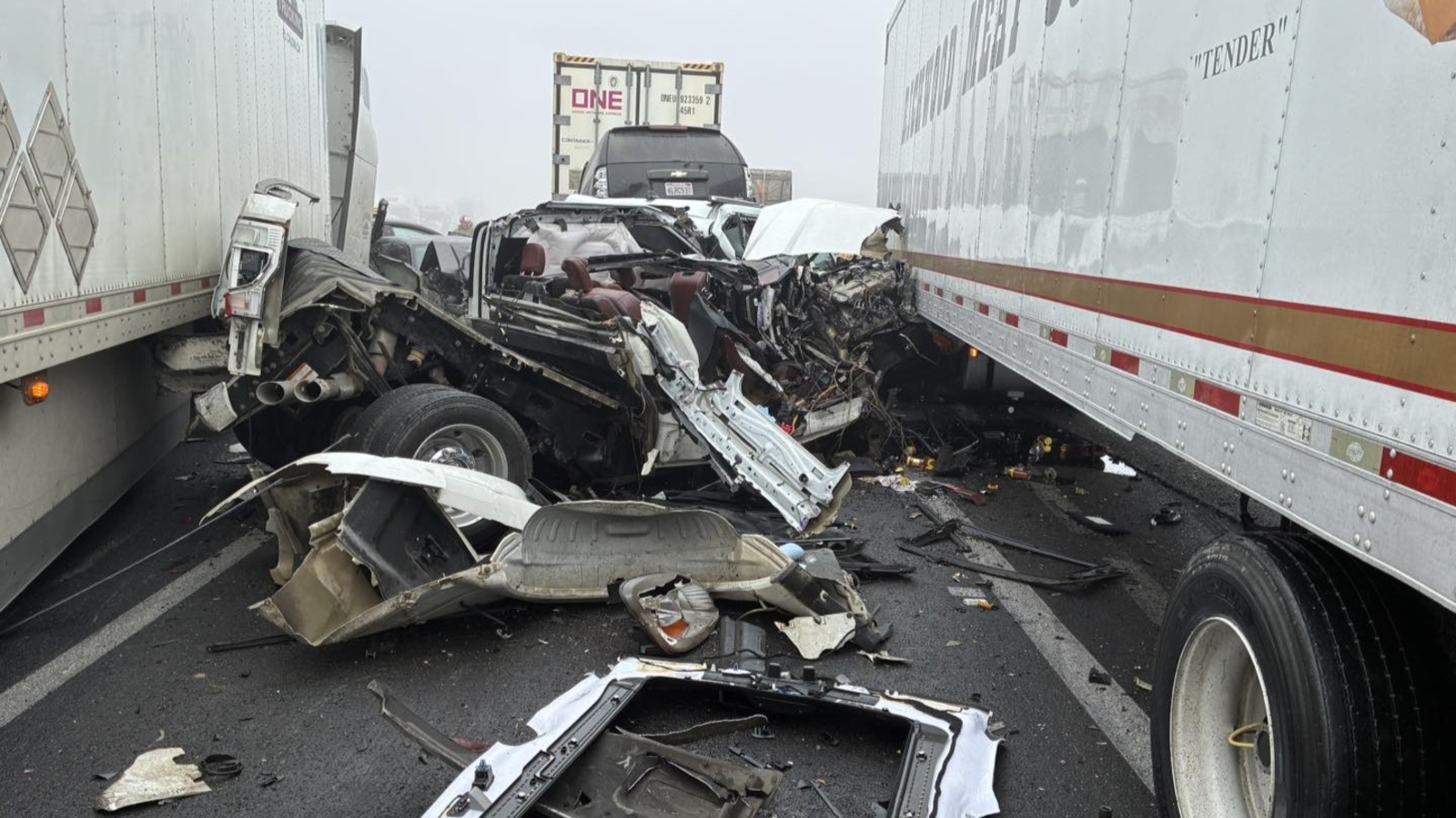Central California crash: 59-vehicle pileup forces closure of Highway 99 in Tulare County, CHP says