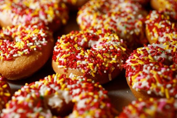At Stan's Donut Shop in Santa Clara, Calif., 49ers doughnuts are a specialty, photographed on Tuesday, July 29, 2014. The doughnut shop is family owned and has been in business since 1959. (Gary Reyes/Bay Area News Group)
