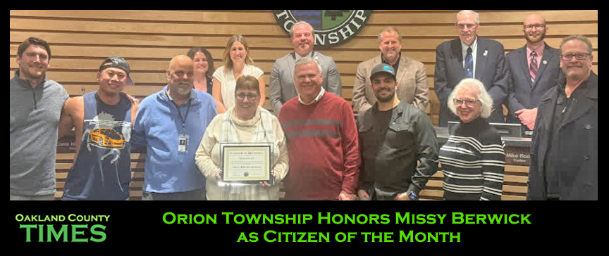 Orion Township Honors Missy Berwick as Citizen of the Month