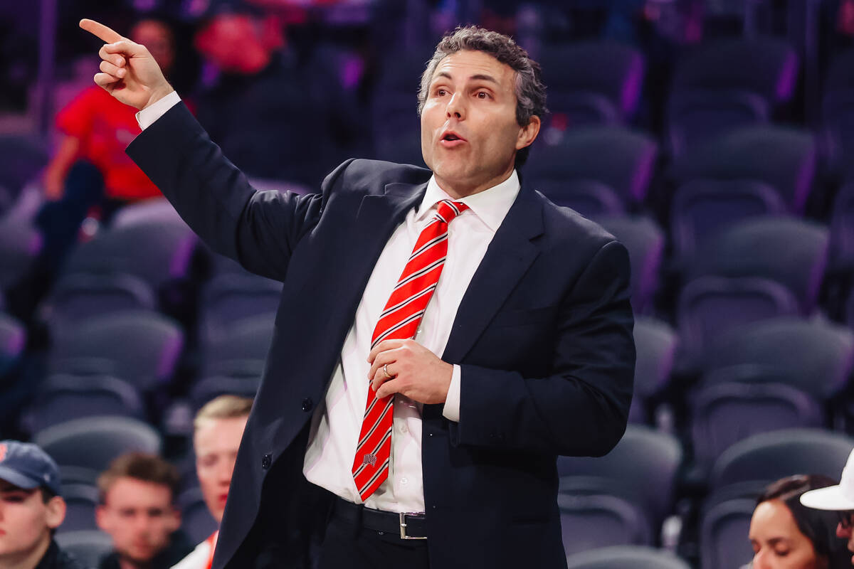 UNLV head coach Josh Pastner during a college basketball game between UNLV and Tennessee State ...