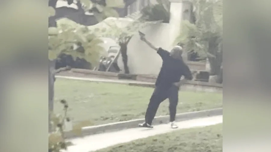 New footage shows officer-involved shooting where suspect fired at LAPD helicopter. Nov. 2024. (LAPD)