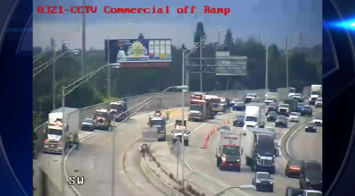 4 hospitalized after multi-vehicle crash on I-95 in Oakland Park; NB off-ramp near Commercial Blvd. reopens - WSVN 7News | Miami News, Weather, Sports