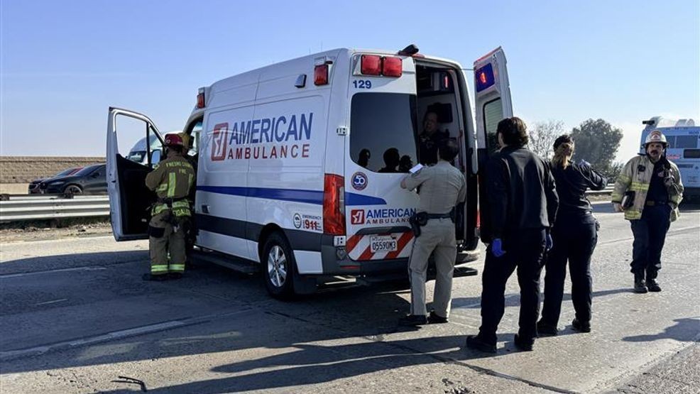 At the scene of the Highway 99 17-vehicle pile-up on Sunday January 11.
