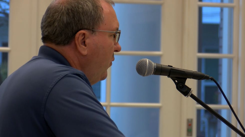 Former Gulfport Police Chief Alan Weatherford spoke at the podium during the Board of Aldermen...