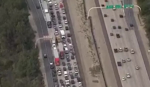 Crash on I-15 in San Diego on Jan. 28, 2026. (SkyFOX/KUSI in the Sky)