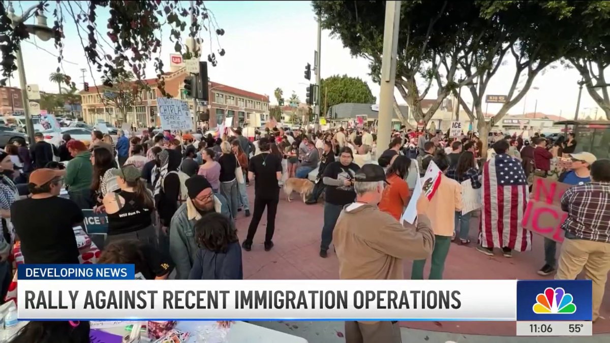 Demonstrators rally in Highland Park against immigration enforcement operations – NBC Los Angeles