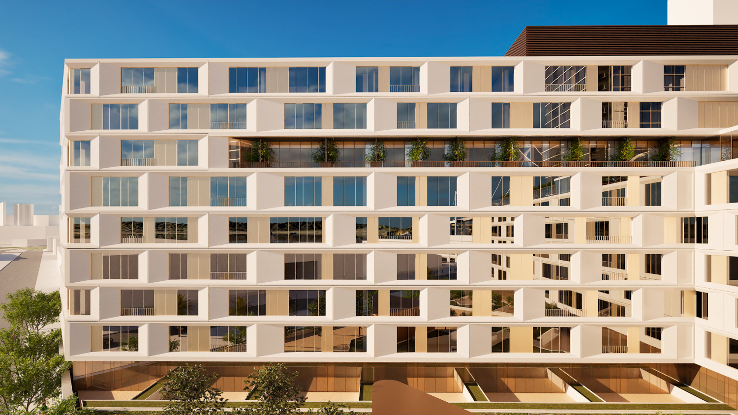 555 Beale Street Building 2 aerial overview, design by Grimshaw and Perry Architects