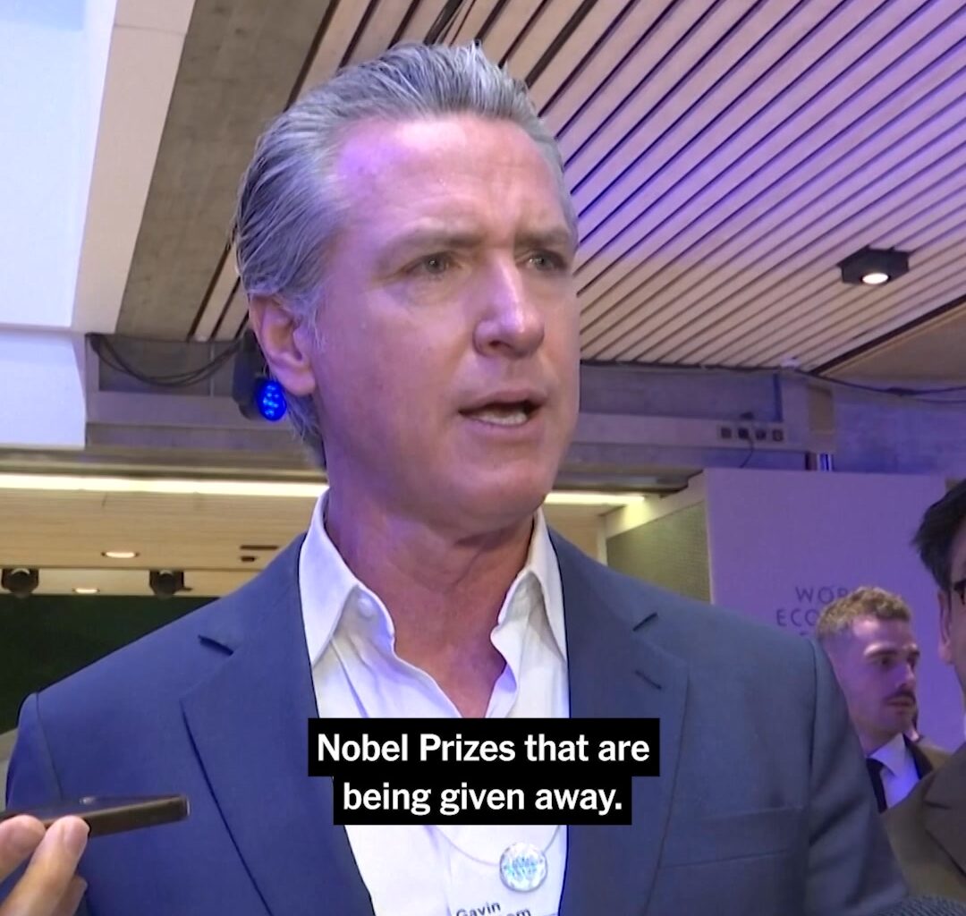 Gov. Gavin Newsom of California called global leaders "pathetic" on Tuesday for failing to stand up to President Trump amid his push to acquire Greenland, saying that Europeans needed to have a "backbone." https://nyti.ms/4k10bsv | The New York Times