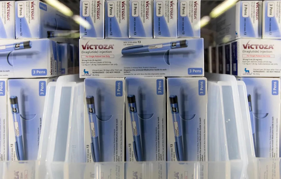 A refrigerator filled with insulin.