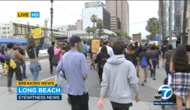 Peaceful sit-in protest and march held in downtown Long Beach