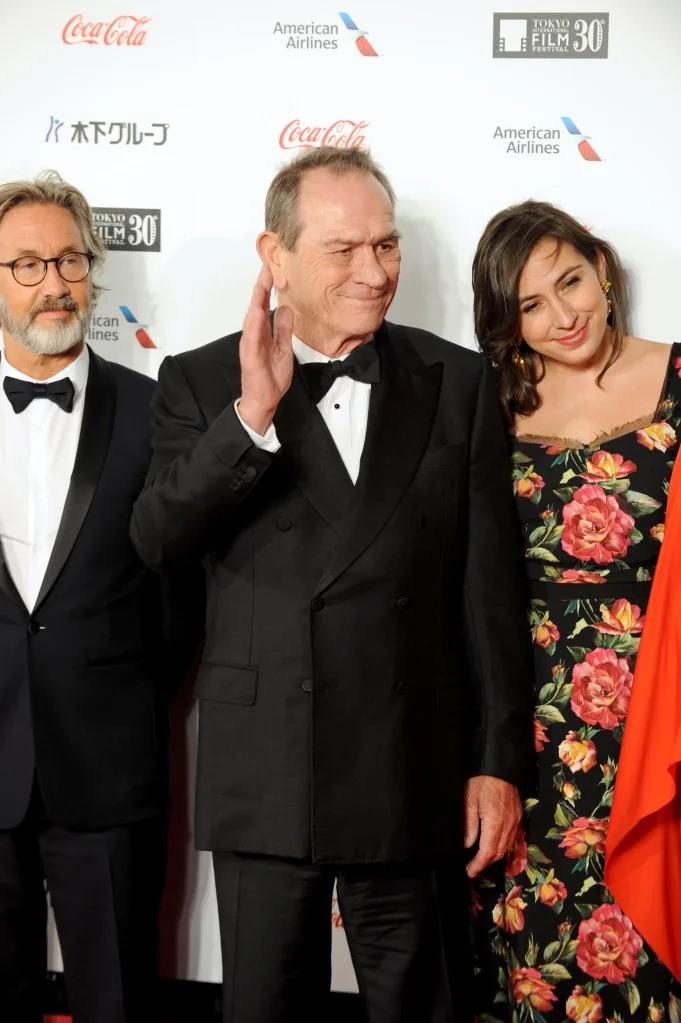 Tommy Lee Jones, along with his daughter Victoria, and director Martin Provost, at the 30th Tokyo International Film Festival in Tokyo, Japan, on Oct. 25 2017. NurPhoto via Getty Images