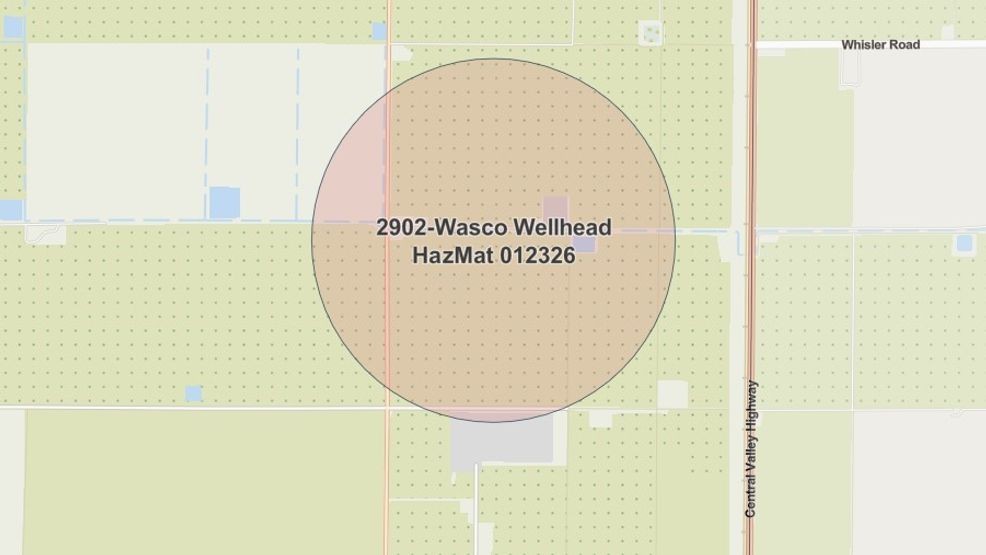 {p}An evacuation order has been issued for area of Phillips Road and Palm Avenue, near the Wasco-Kern County Airport, after a report of a methane gas leak. PHOTO: ProtectGensys{/p}