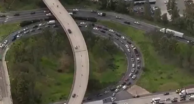 Crash on I-15 in San Diego on Jan. 28, 2026. (SkyFOX/KUSI in the Sky)
