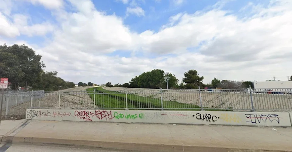 A portion of the Compton Creek near the 710 Freeway in Long Beach, California. (Google Maps)