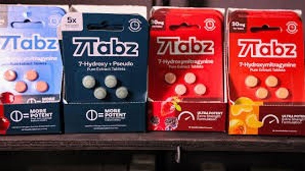 Kratom and its synthetic offshoot, 7-OH, can be found in a variety of forms across retailers. The CDPH says all of them are not legal for sale. Photo provided by CDPH