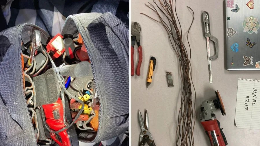 <em>A man was arrested after allegedly stealing copper wire from the SacRT light rail tracks: SCSO/SacRT</em>
