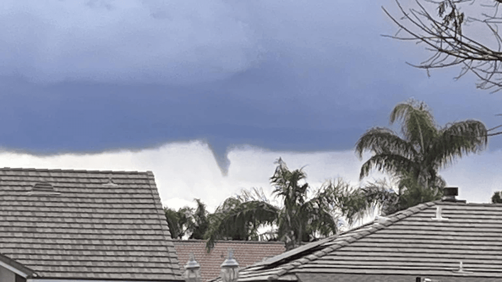 A funnel cloud was spotted in Bakersfield on Thursday. CREDIT:{ }MATT RENVENAUGH