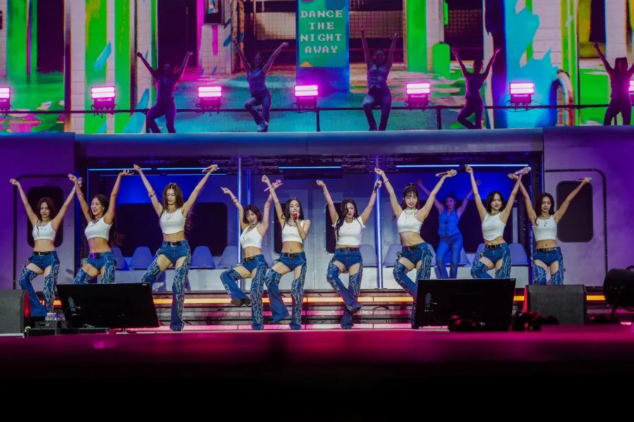 CHICAGO, ILLINOIS – AUGUST 02: Twice performs during Lollapalooza at Grant Park on August 02, 2025 in Chicago, Illinois. (Photo by Josh Brasted/FilmMagic)