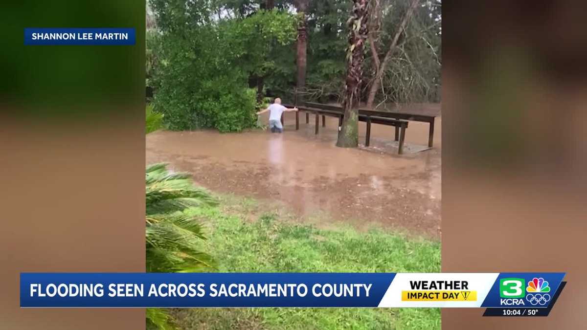 Heavy rain causes flooding and road closures in Sacramento
