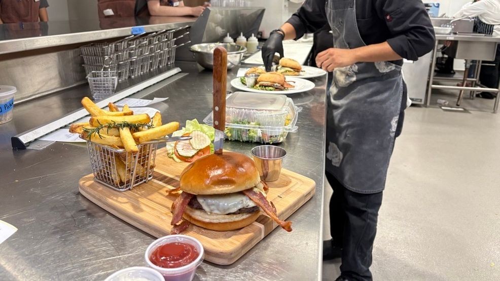 A hamburger and fries are ready to be served at the ROC Cafe. (Steve Virgen, KBAK/KBFX)