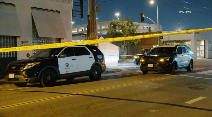Victim stabbed to death following altercation in downtown Los Angeles. Jan. 10, 2026 (Credit: KNN)