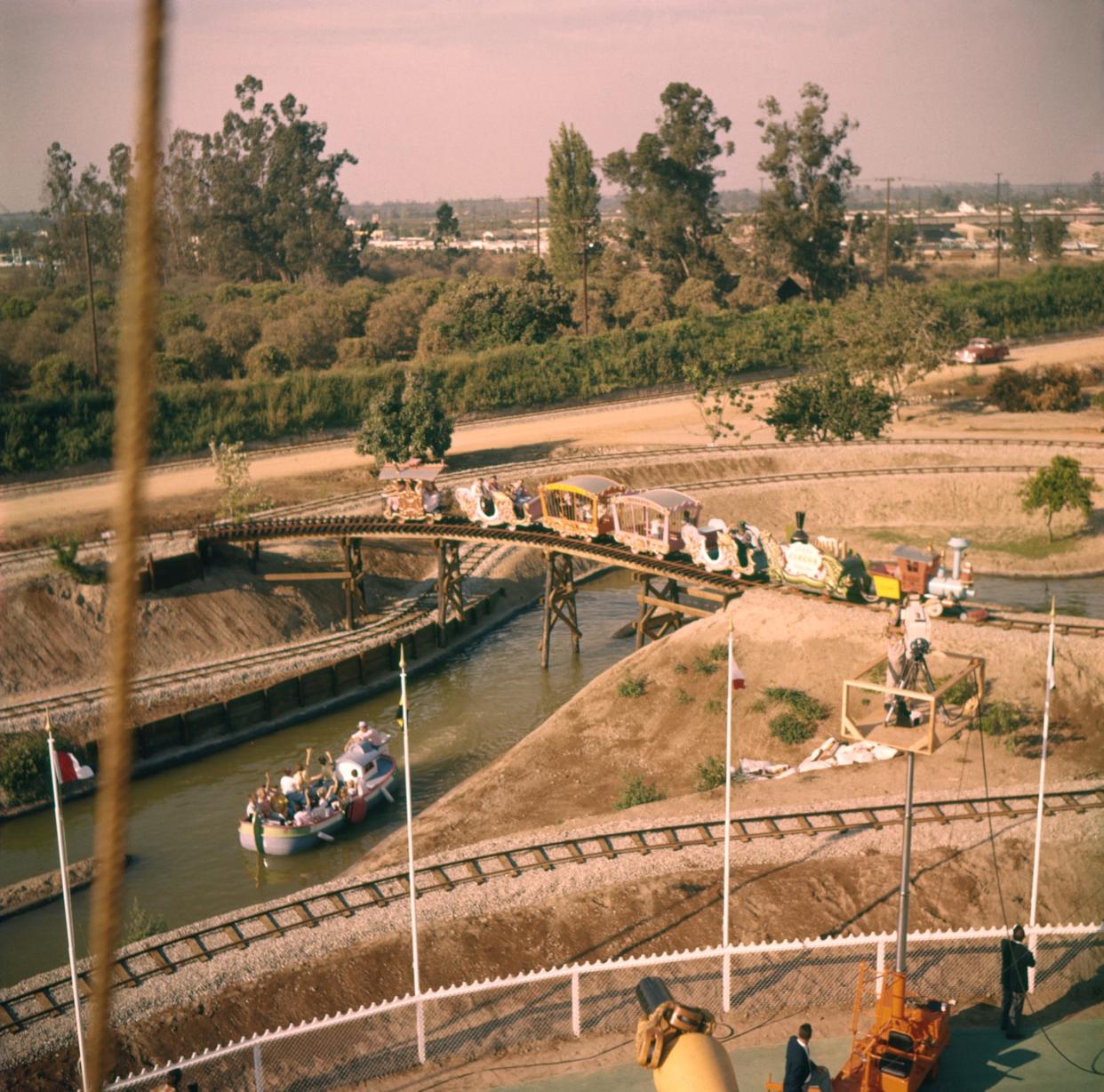 The Casey Jr. Circus Train and Storybook Land Canal Boats at Disneyland.