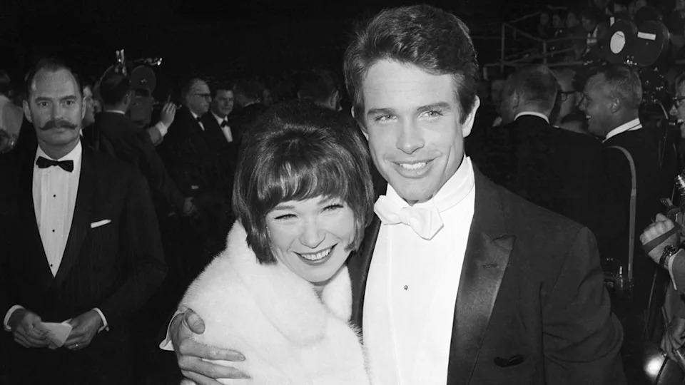 Shirley MacLaine and Warren Beatty at the Academy Awards in April 1966.