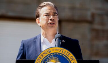 California Attorney General Rob Bonta speaks during a news conference on April 16, 2025, in Ceres, Calif. (AP Photo/Noah Berger)