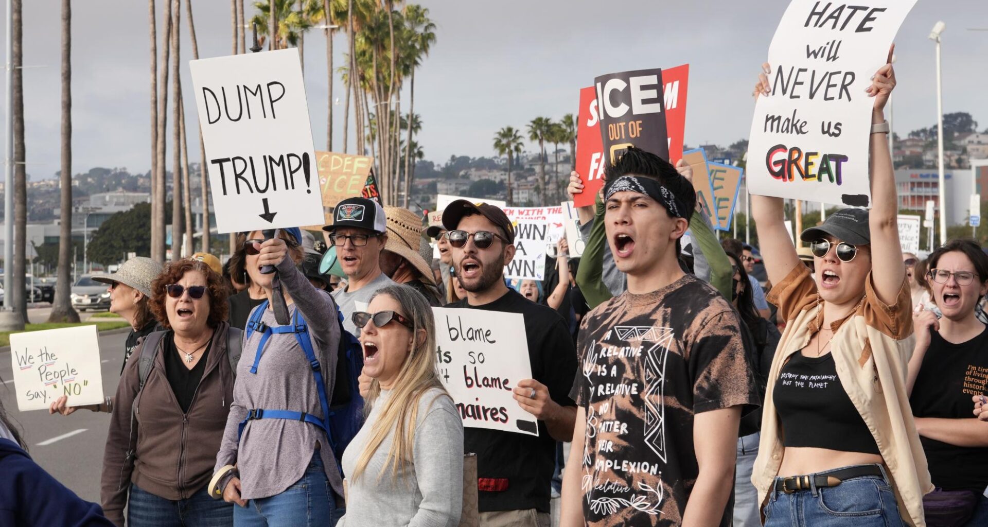 Hundreds of San Diegans protest Trump in nationwide ‘Free America Walkout’ – The UCSD Guardian