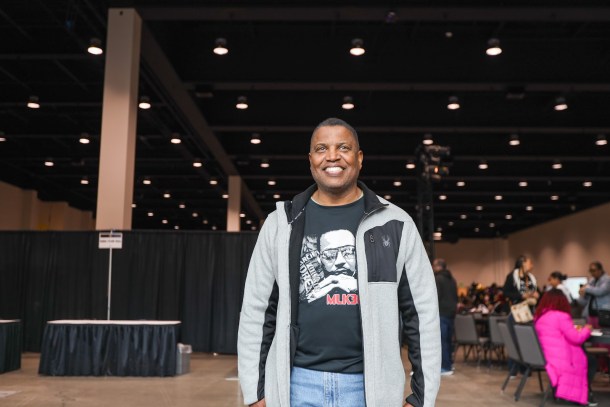 Sam Starks, founder of MLK 365 and organizer of the annual March for the Dream, stands inside the SAFE Credit Union Convention Center as the march returns to the venue for its Diversity Expo after a seven-year hiatus. Douglas Carter, OBSERVER